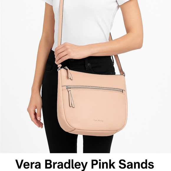 Vera Bradley Handbags - Vera Bradley Pink Sands Carry-All Quilted Leather Crossbody Handbag